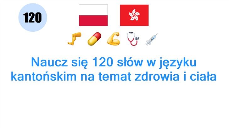 Naucz się 120 słów w języku kantońskim na temat zdrowia i ciała